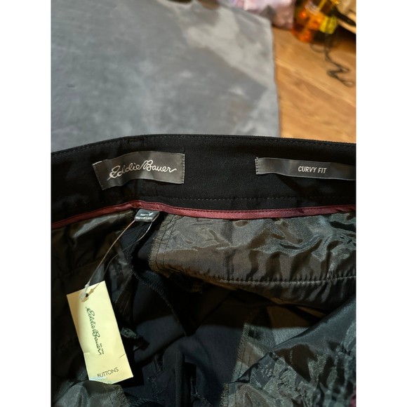 Eddie Bauer Womens Black Curvy Fit Straight
Leg Trousers NWT - Picture 2 of 4